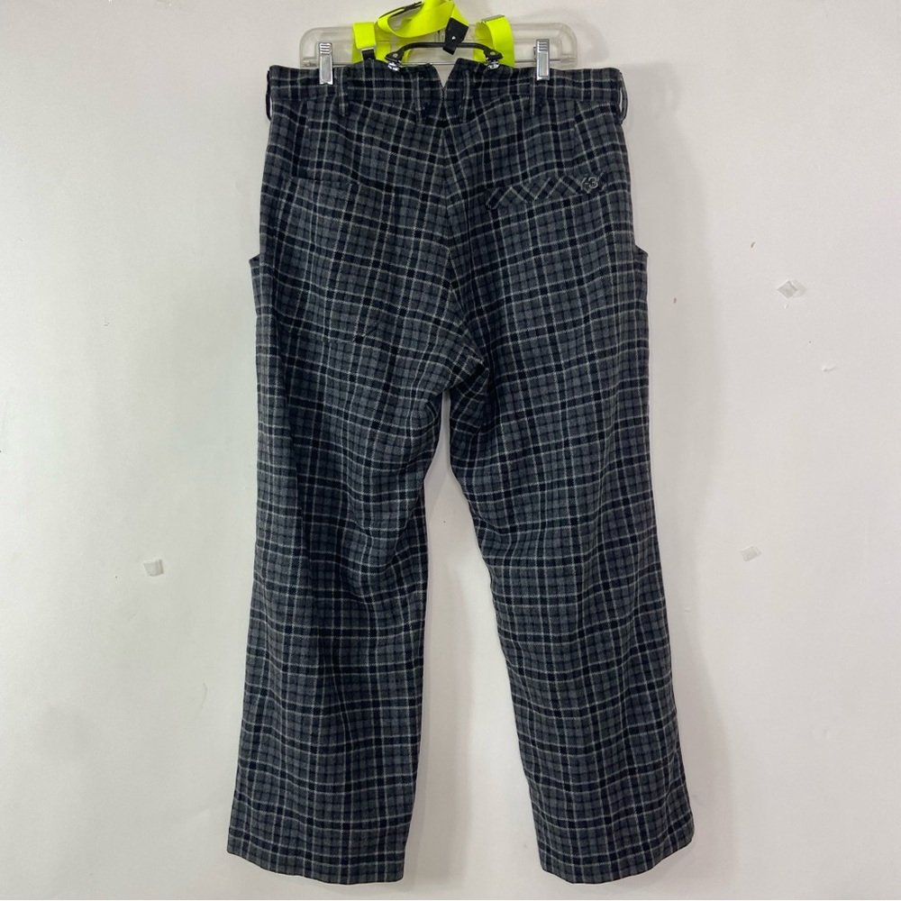Men's Black Plaid Dress Pants - Classic Tailored Fit - Picture 5 of 12